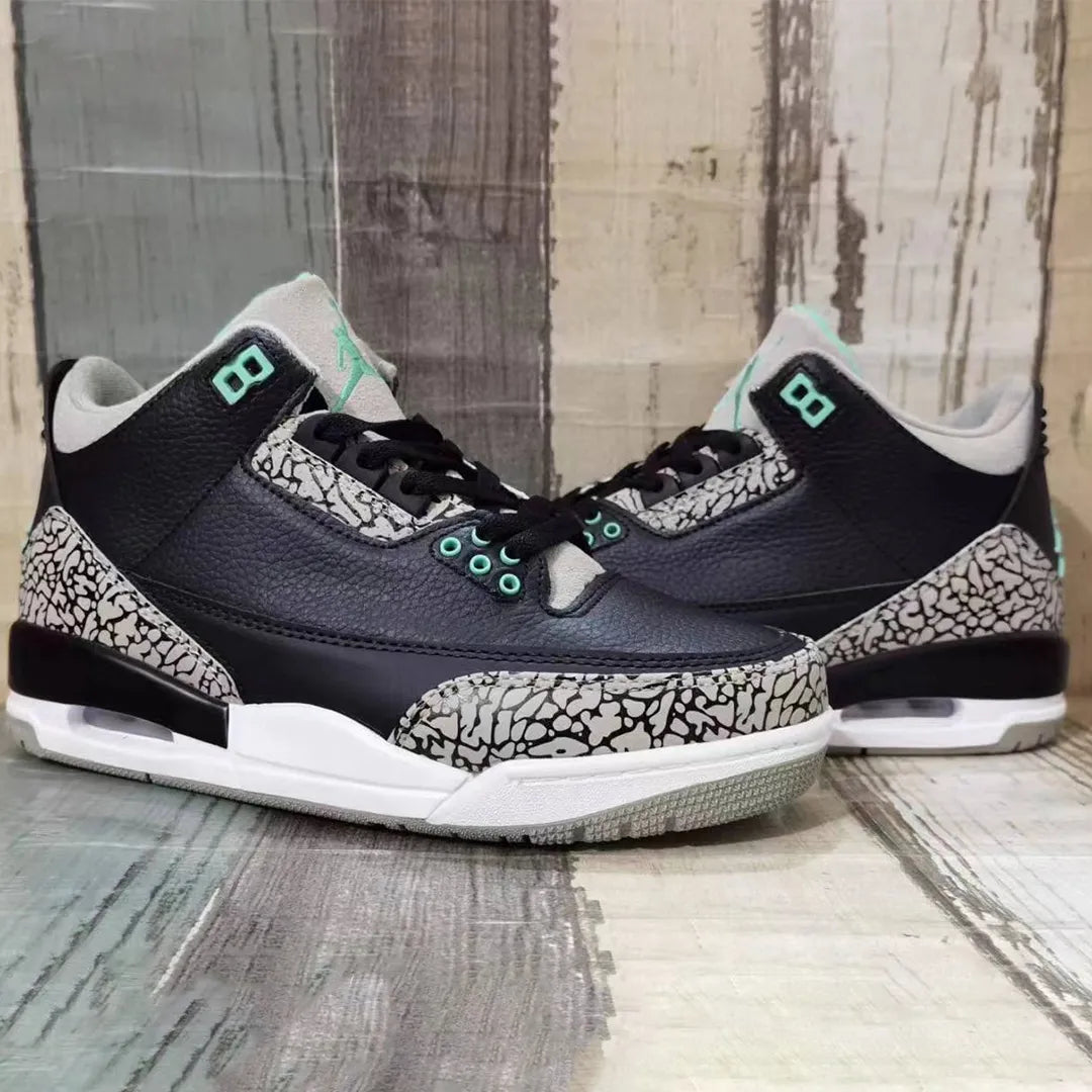 AJ 3 Green Glow Shoes Sneakers - nk0003836 image 6
