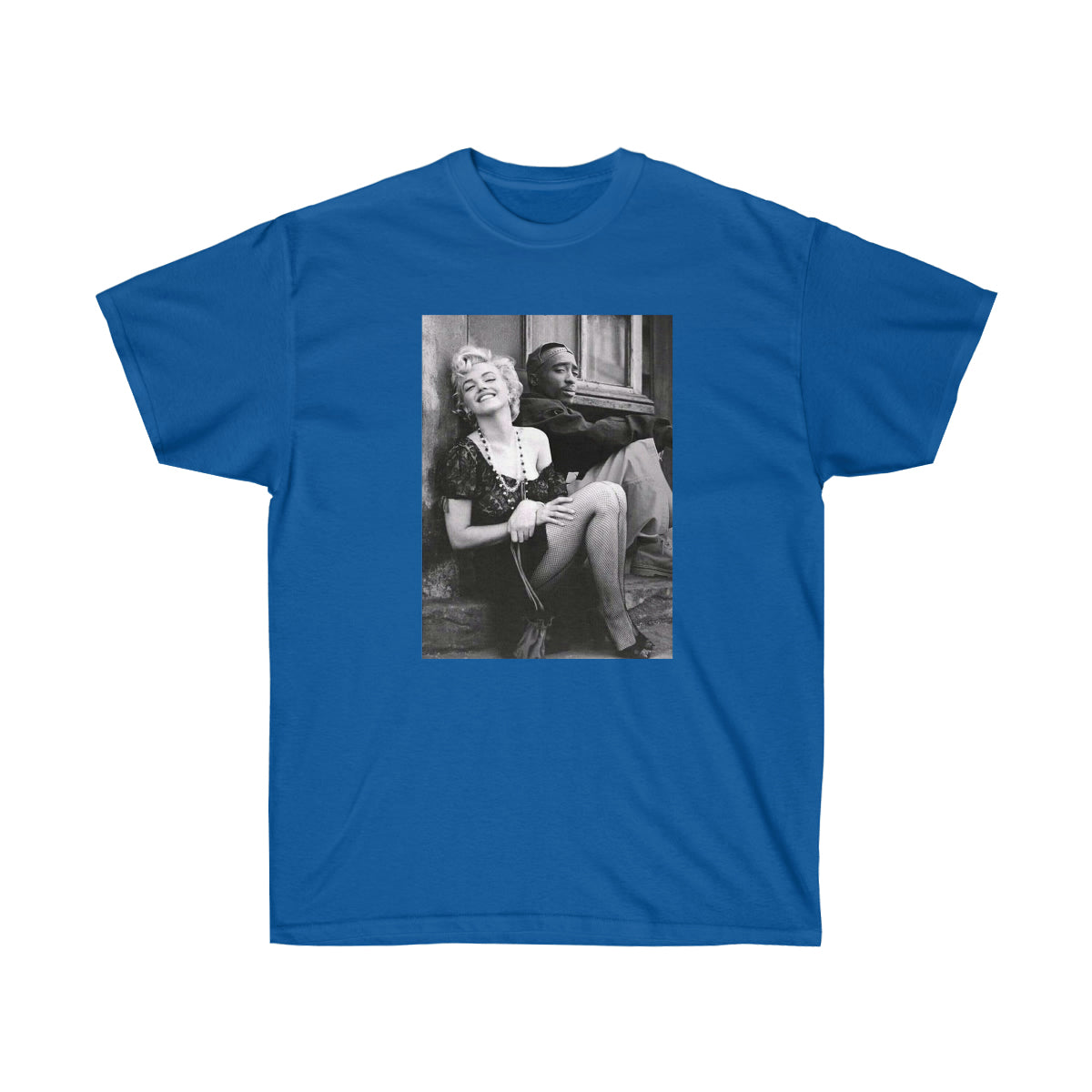 Marilyn Monroe &amp; 2Pac Men T-Shirt - Royal, 2XL image