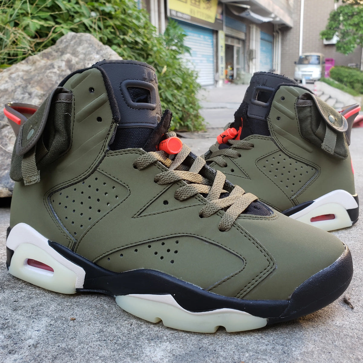 Travis Scott x AJ 6 Olive Shoes Sneakers – nk0000015 image 4