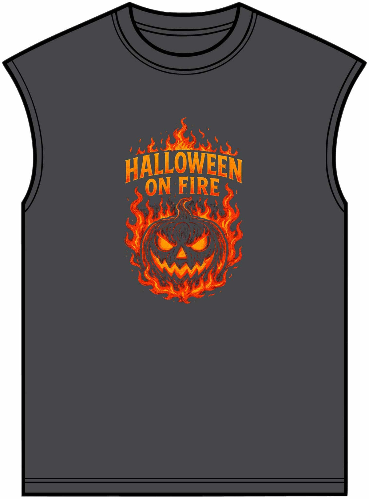 Halloween on Fire Unisex Garment-Dyed Muscle Tee image 16