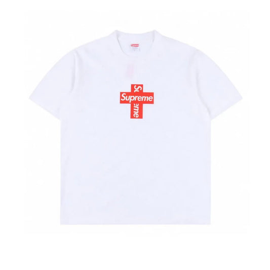 SUP Cross Box Logo T-Shirt in White - 513 - spm0000513 image 0