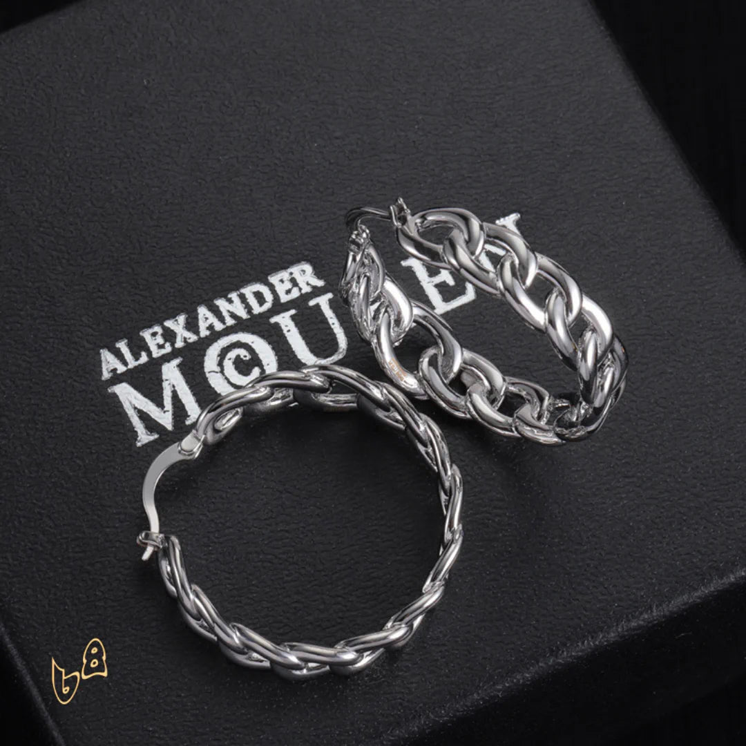 McQueen Silver Chain Earrings - MCQ0020 image 1