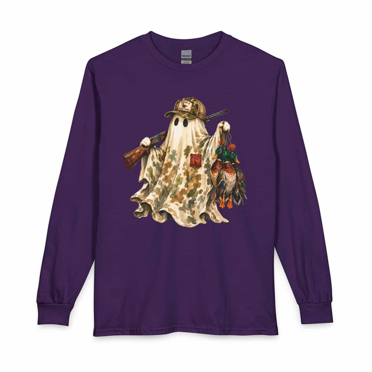 Hunting Season Spooky Camo Mallards Long Sleeve T-Shirt image