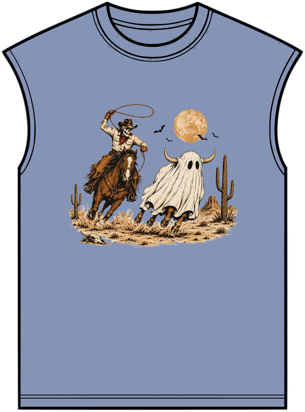 Halloween Cowboy Unisex Garment-Dyed Muscle Tee image