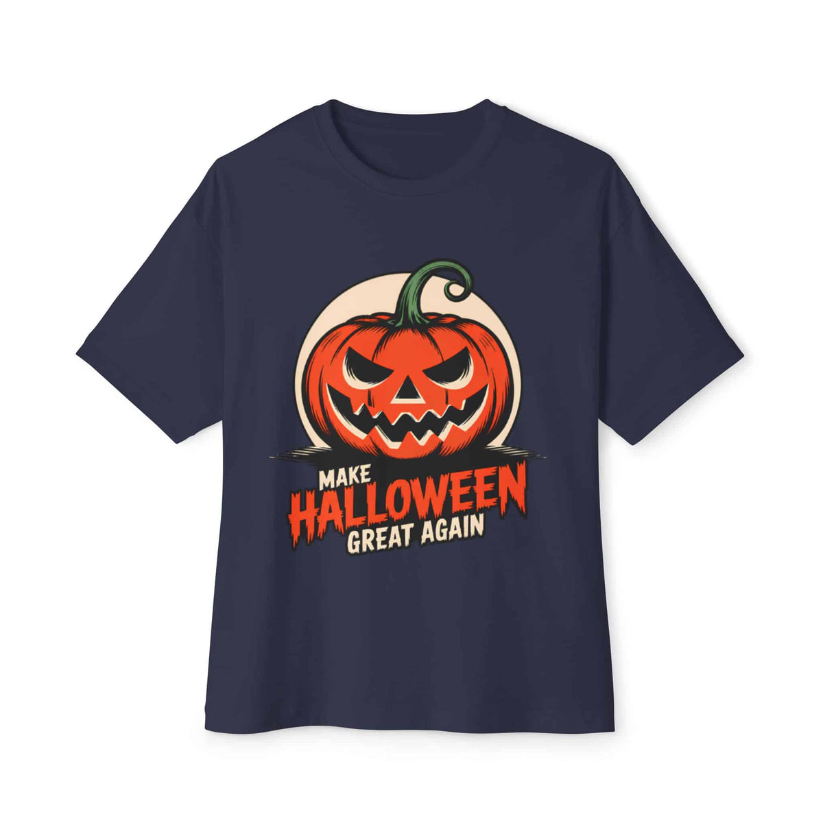 Make Halloween Great Again Unisex Oversized Boxy Tee - Navy, XL image