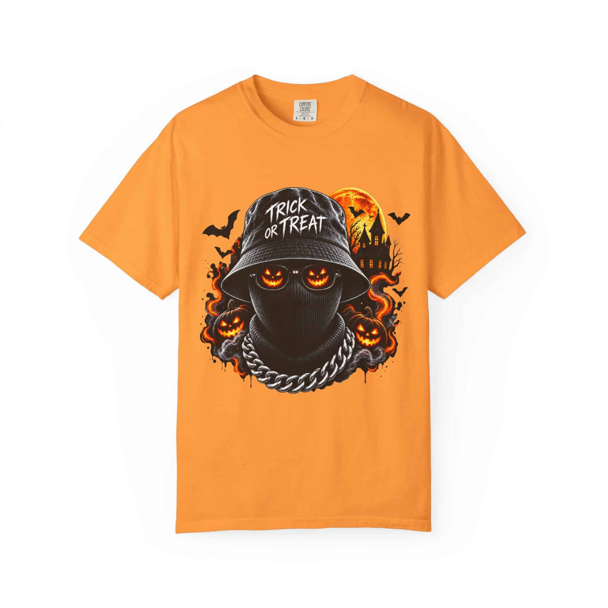 Spooky Streetwear Masked Unisex Garment-Dyed T-shirt image