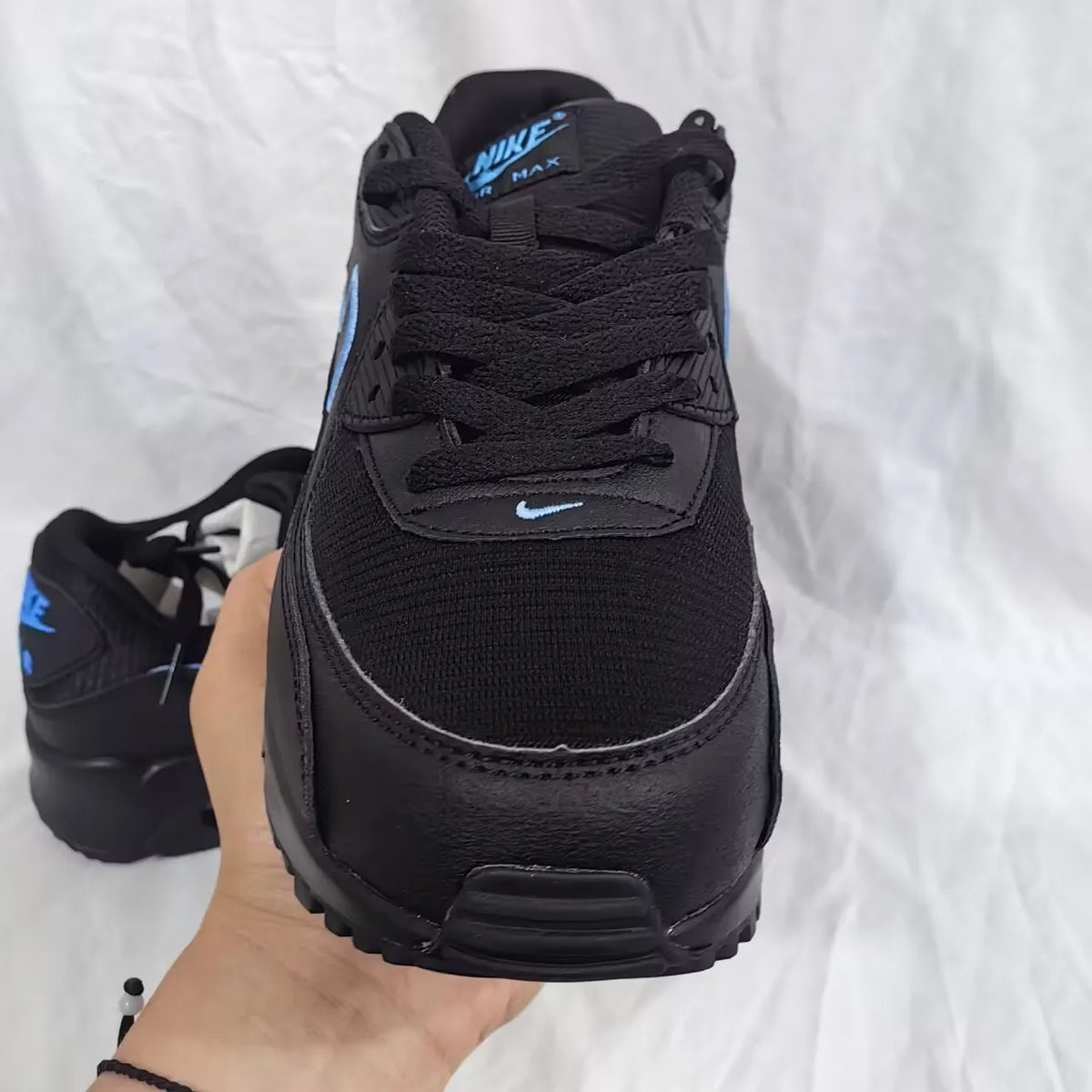 AM 90 Black University Blue Shoes Sneakers – nk0004388 image 10
