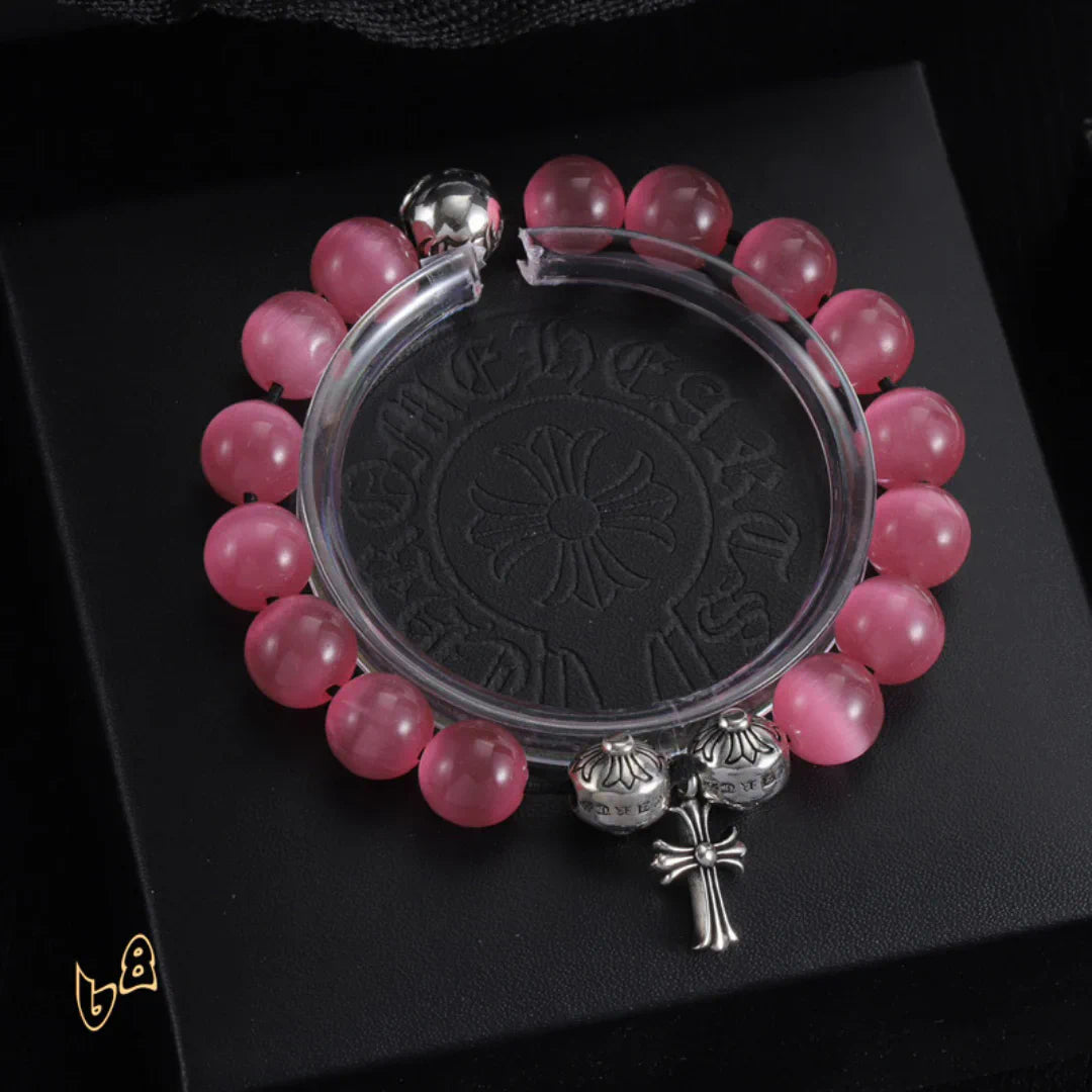 CH Cross Flower Ball Bracelet - CH0076 - Pink image