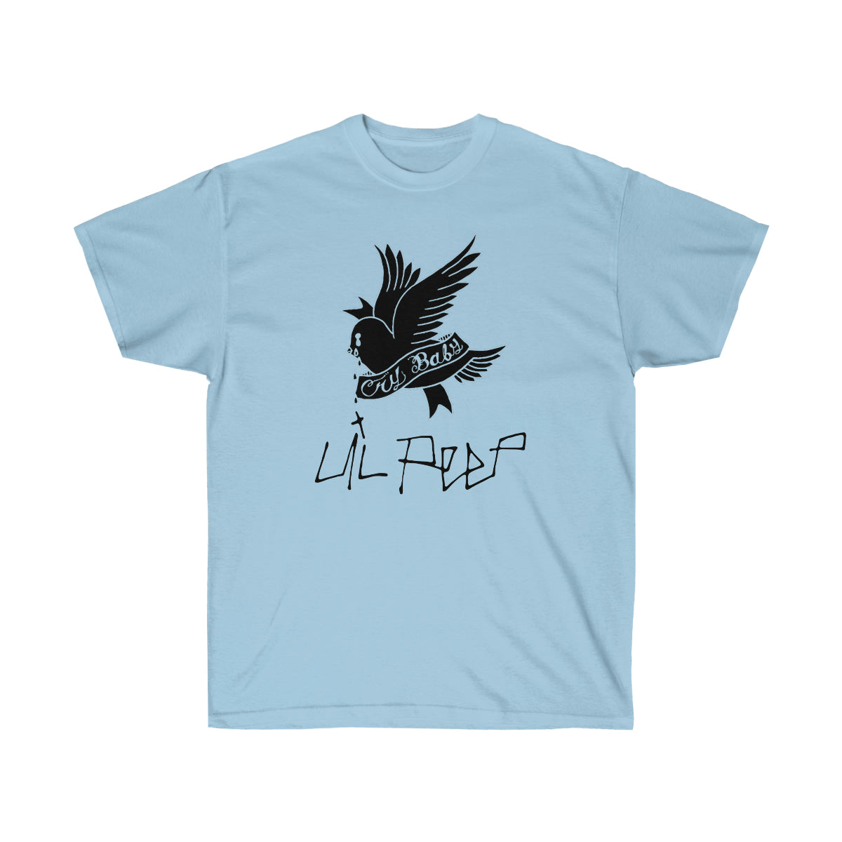 Crybaby Bird Black Men T-Shirt - Light Blue, 2XL image
