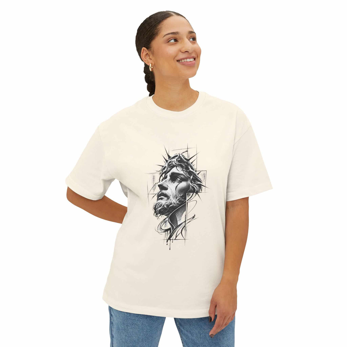 Crown of Faith 1 Unisex Oversized Boxy Tee image 10