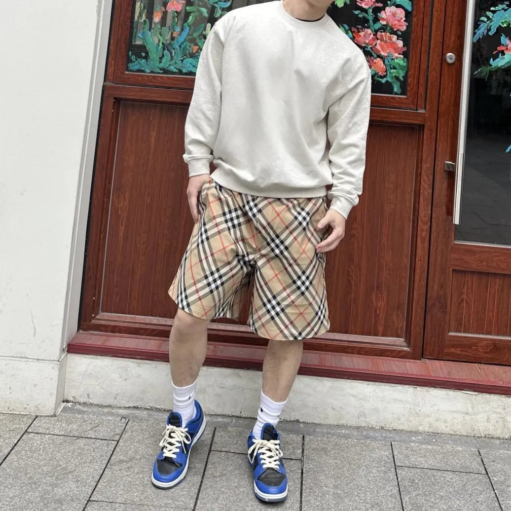 BUR Archive Check Knight Motif Shorts in Tan - 380 - bbr0000380 image 3