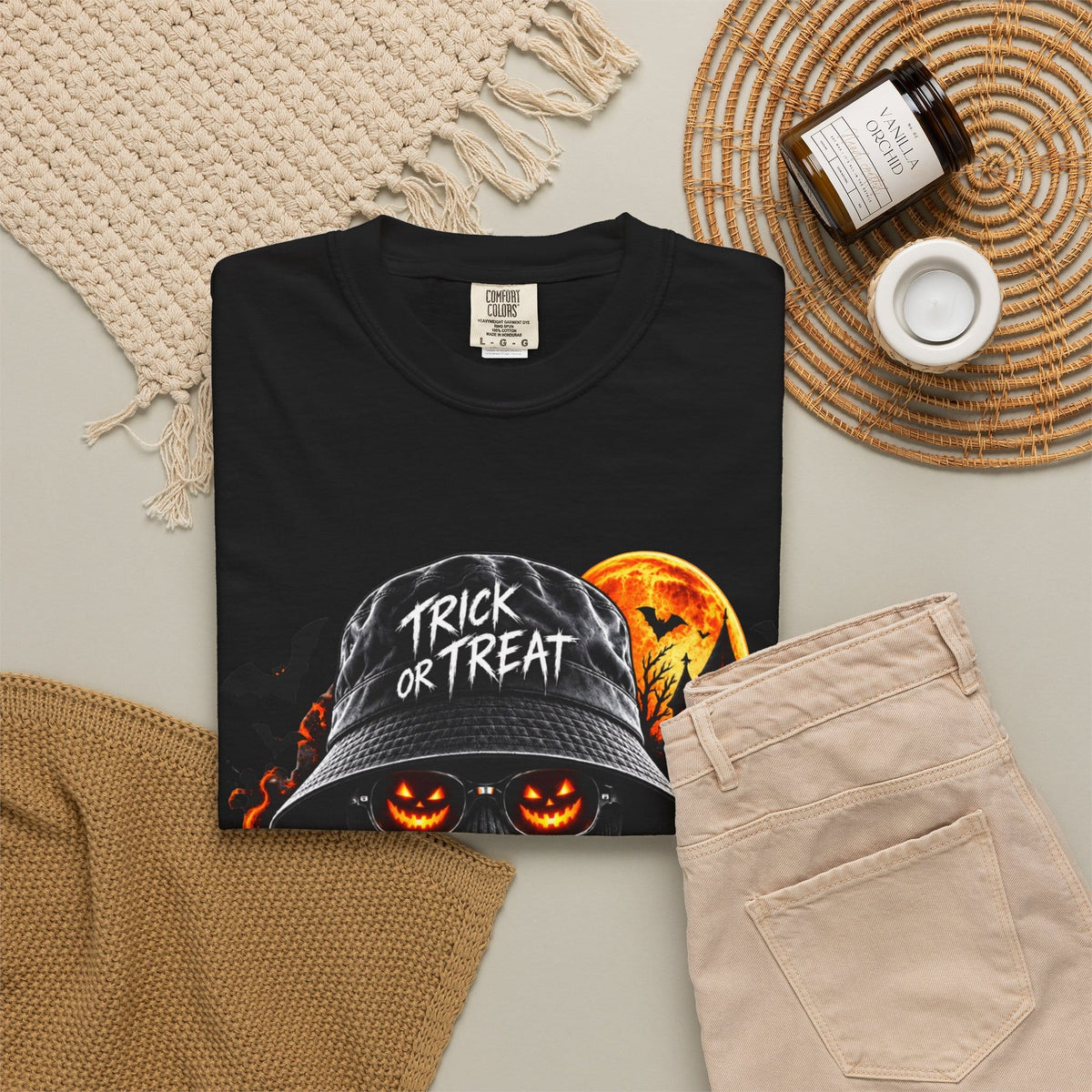 Spooky Streetwear Masked Unisex Garment-Dyed T-shirt image 3