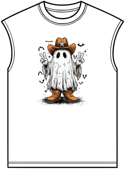 Howdy Ghost Unisex Garment-Dyed Muscle Tee image 0