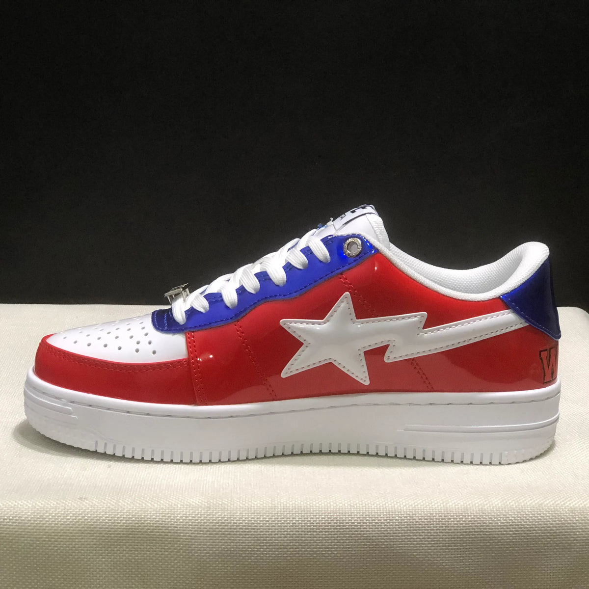 A Bathing Ape Bape Sta Low Patent Black Shoes Sneakers - nk0005522 image 3