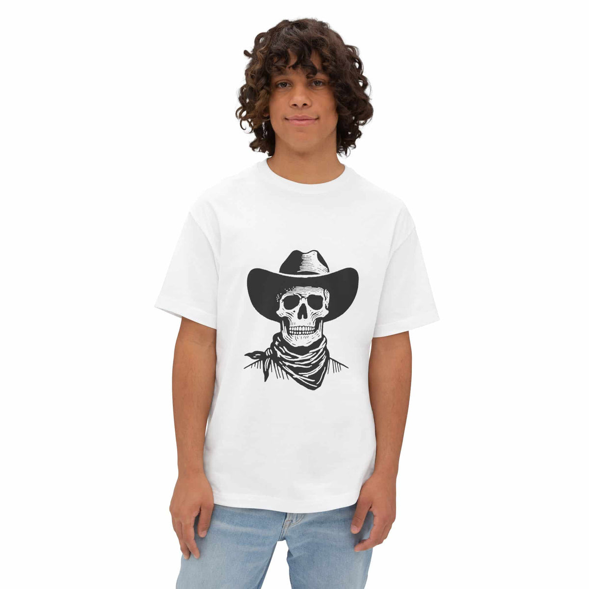 Outlaw Skull Unisex Oversized Boxy Tee image 4
