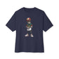 Skull Luxury Unisex Oversized Boxy Tee - Navy, XS image