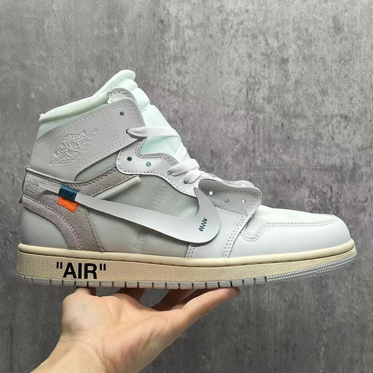 OW x AJ 1 High White Shoes Sneakers – nk0002621 image 7