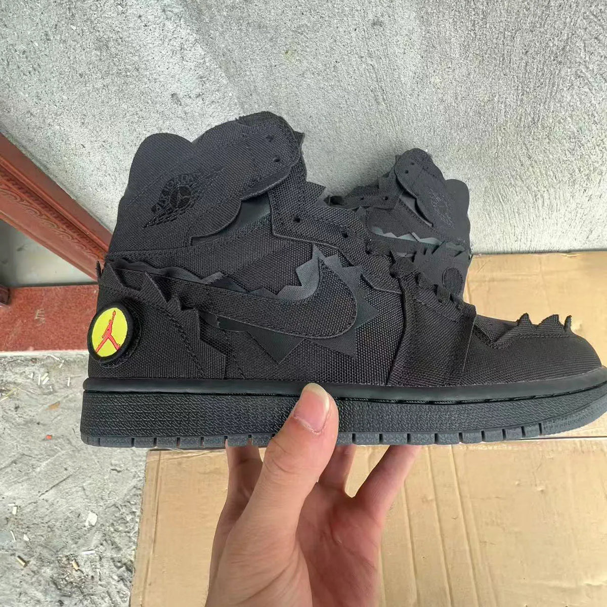 J Balvin x AJ 1 "Black" Shoes Sneakers – nk0005300 image 8