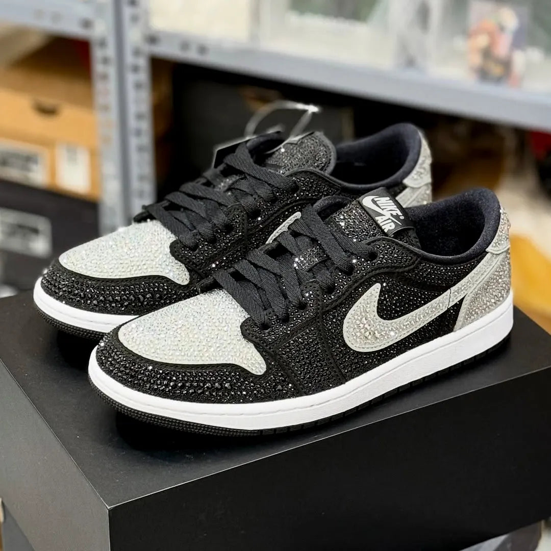 [Premium] Swarovski x AJ 1 Low OG Stealth/Crystal Shoes Sneakers – nk0004733 image 6