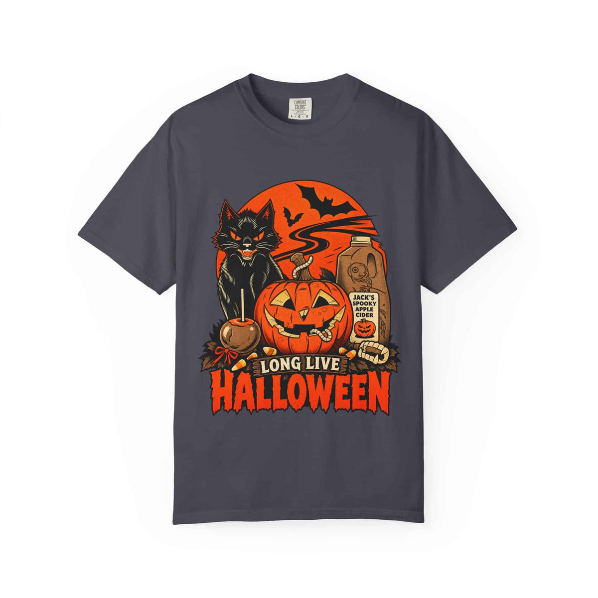 Midnight Cat Unisex Garment-Dyed T-shirt image 89