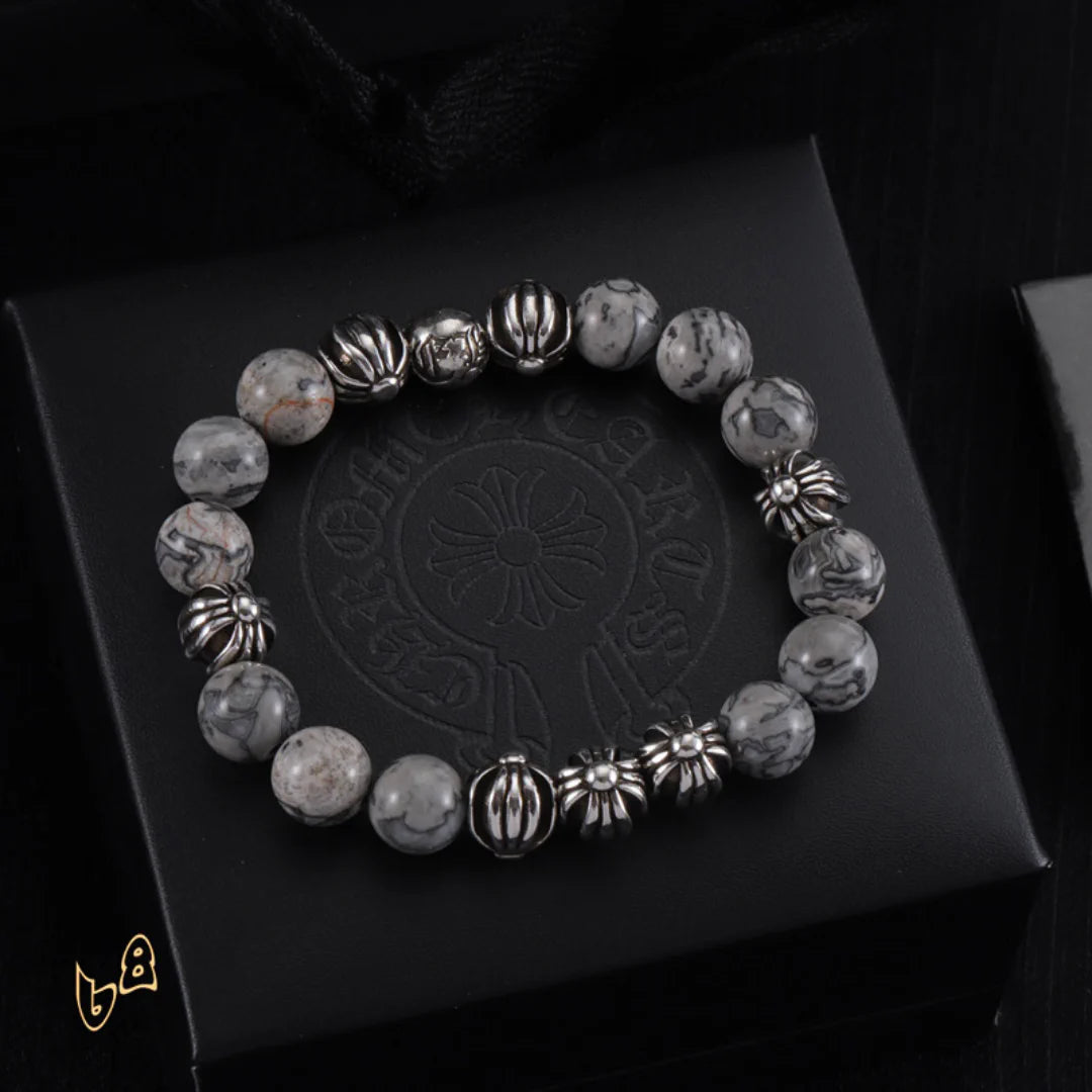 CH Grey Beaded Cross Bracelet - CH0069 image 3