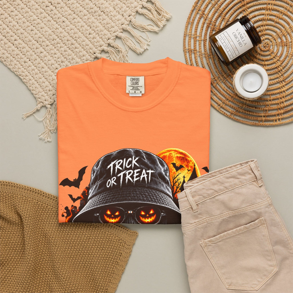 Spooky Streetwear Masked Unisex Garment-Dyed T-shirt image 9
