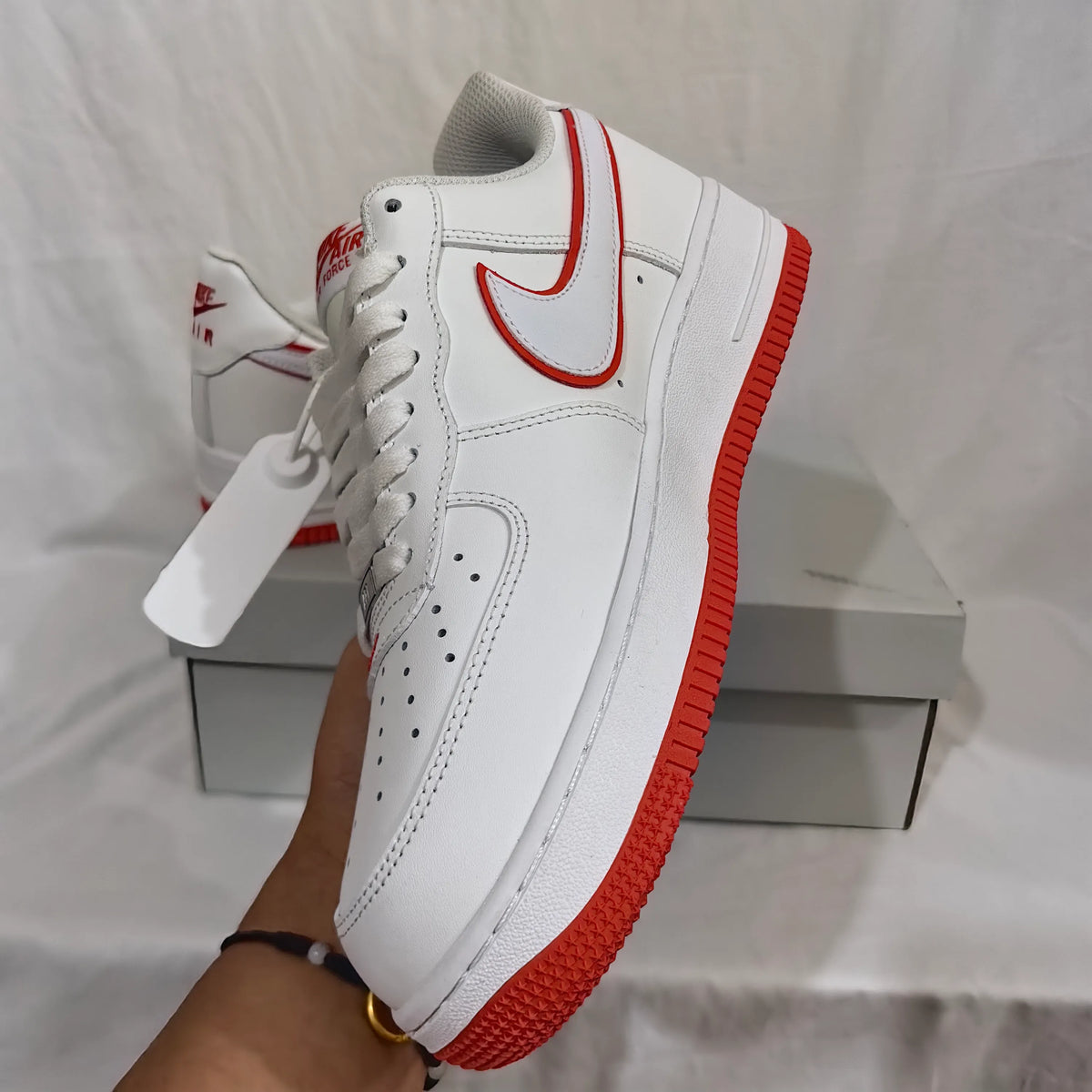 AF 1 Low White Picante Red Shoes Sneakers - nk0003173 image 5
