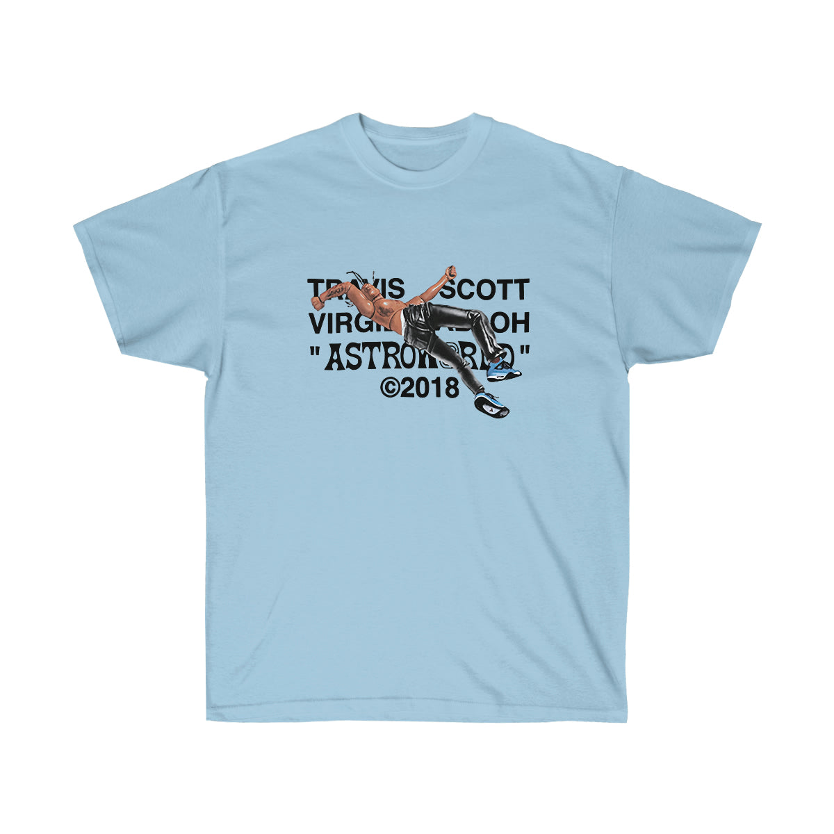 Travis Scott Virgil Abloh Astroworld Men T-Shirt - Light Blue, 3XL image