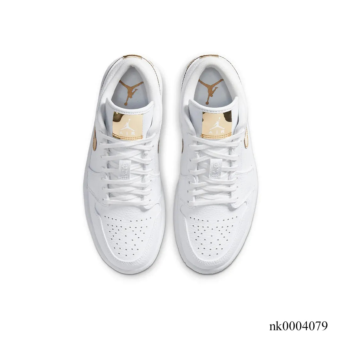AJ 1 Low White/Metallic Gold Shoes Sneakers - nk0004079 image 3