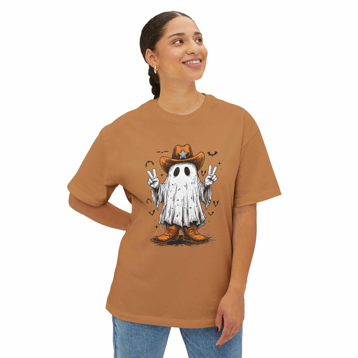 Howdy Ghost Unisex Oversized Boxy Tee image 15