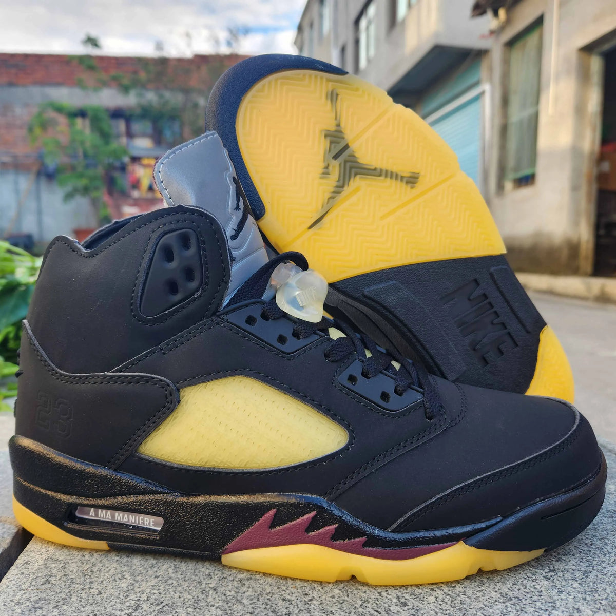 A Ma Maniére x AJ 5 Black/Burgundy Crush - nk0003196 image 5