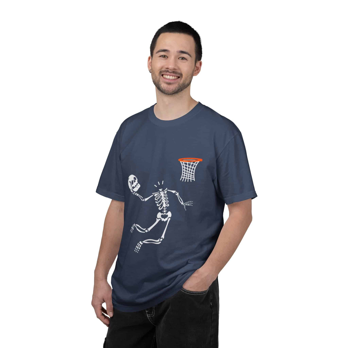 Halloween Basketball Skeleton Unisex Garment-Dyed T-shirt image 106