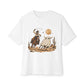 Halloween Cowboy Unisex Oversized Boxy Tee - White, 2XL image
