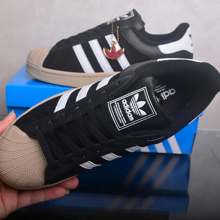 AD Superstar II Core Black / Core White / Khaki Three Shoes Sneakers - nk0005444 image 5