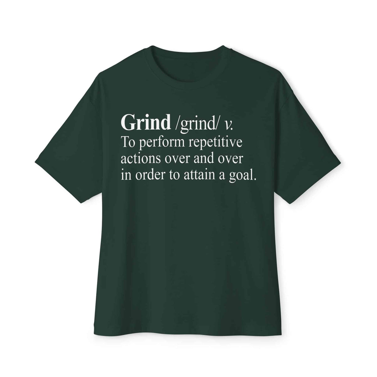 Grind Definition Unisex Oversized Boxy Tee - Forest, L image