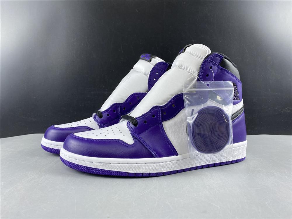 AJ 1 Retro High Court Purple White Shoes Sneakers - nk0000683 image 6