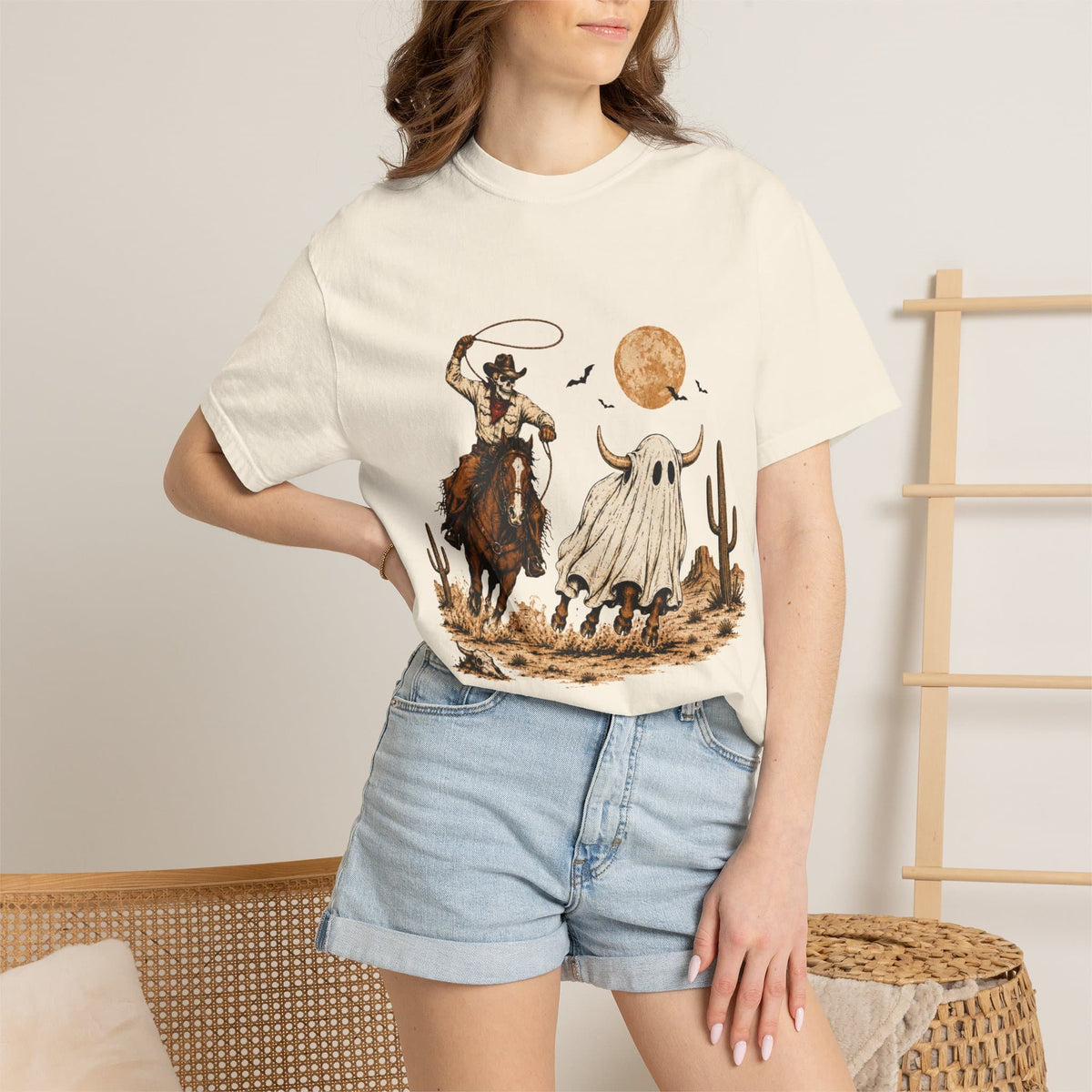 Halloween Basketball Skeleton Unisex Garment-Dyed T-shirt image 28