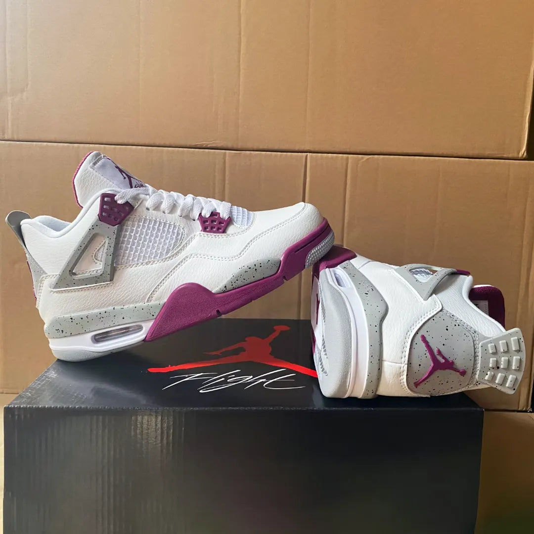AJ 4 White Purple Cement Shoes Sneakers - nk0004462 image 5