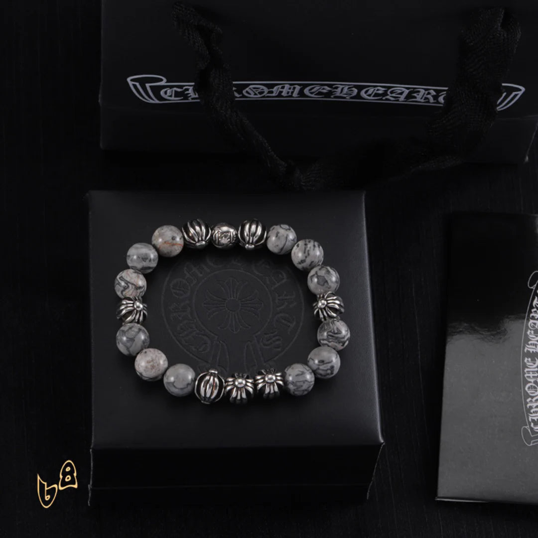 CH Grey Beaded Cross Bracelet - CH0069 image 4