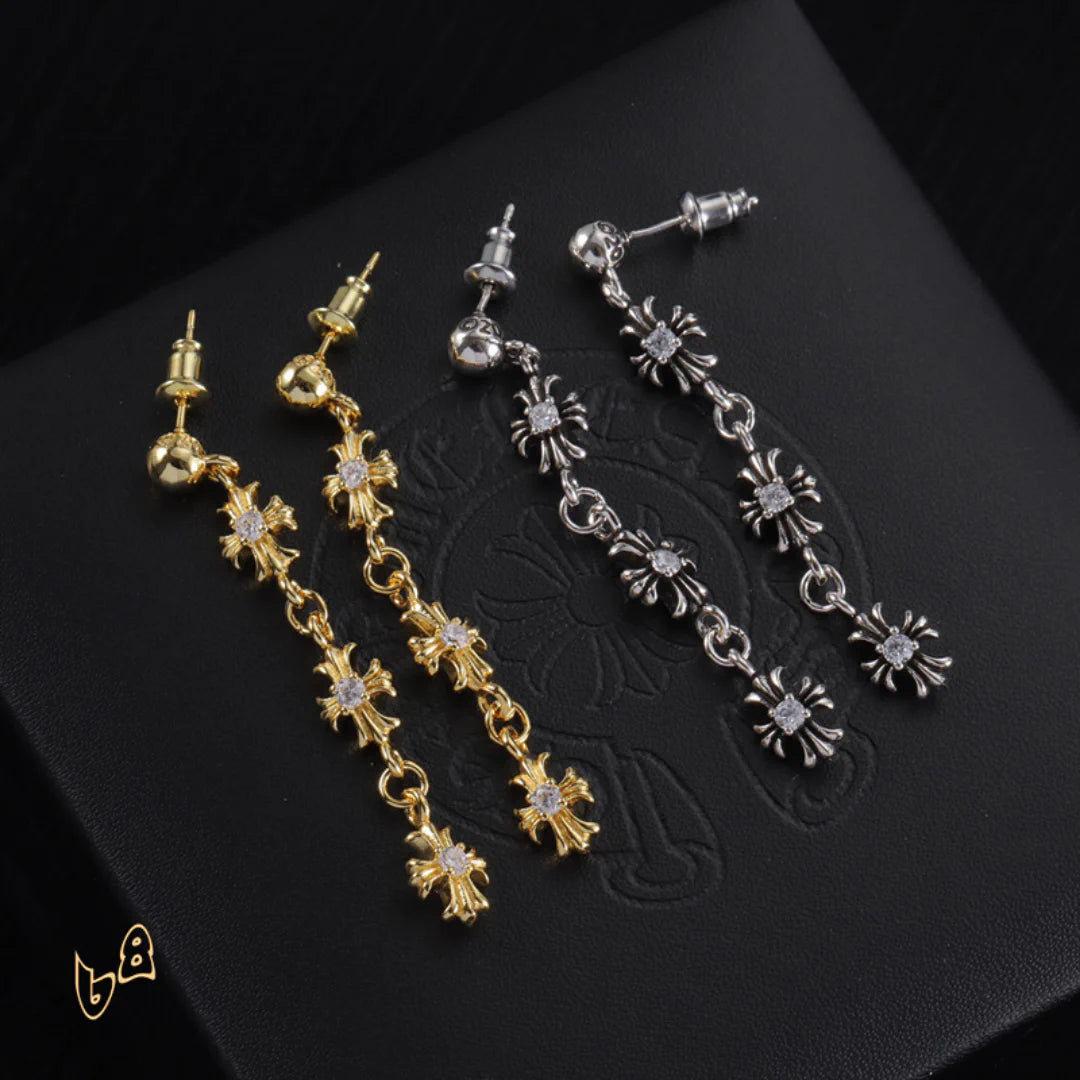 CH Cross Flower Charm Earrings - CH0159 image 6