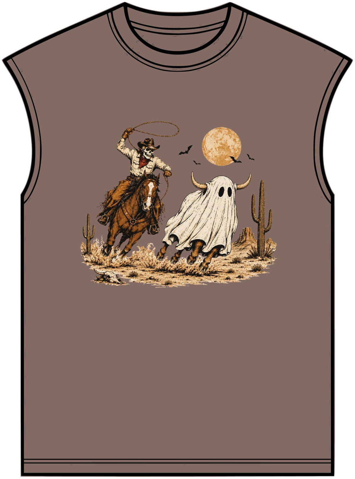 Halloween Cowboy Unisex Garment-Dyed Muscle Tee image