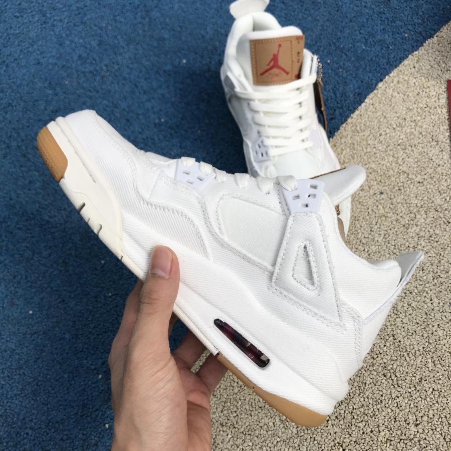 AJ 4 Retro Levi's White (Levi's Tag) Shoes Sneakers - nk0000657 image 5