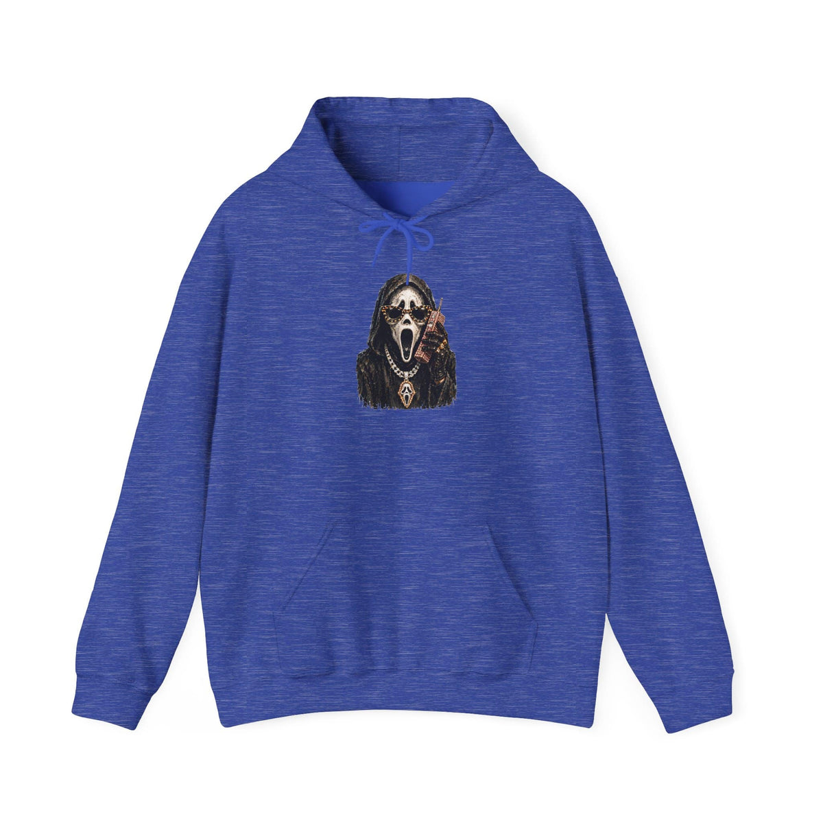 Halloween Ghostface Hooded Sweatshirt - L, Heather Sport Royal image
