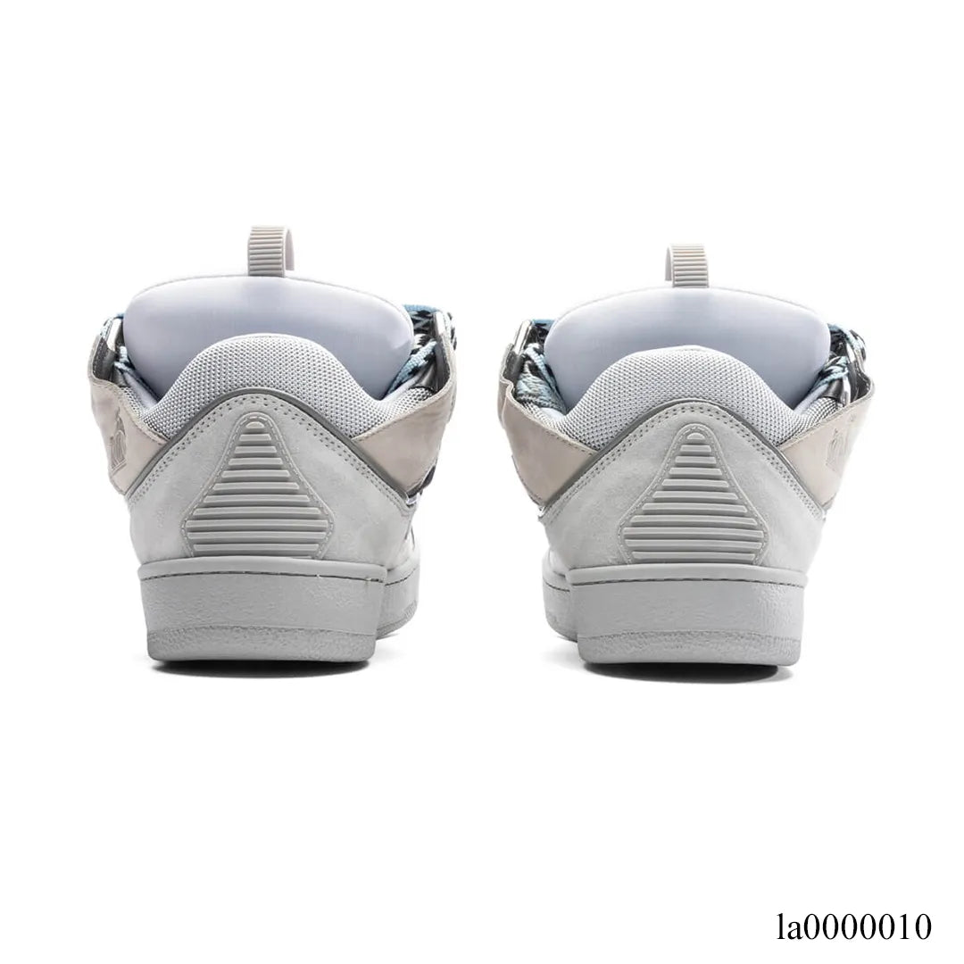 Lanvin Leather Curb Light Grey Blue Shoes Sneakers - la0000010 image 3