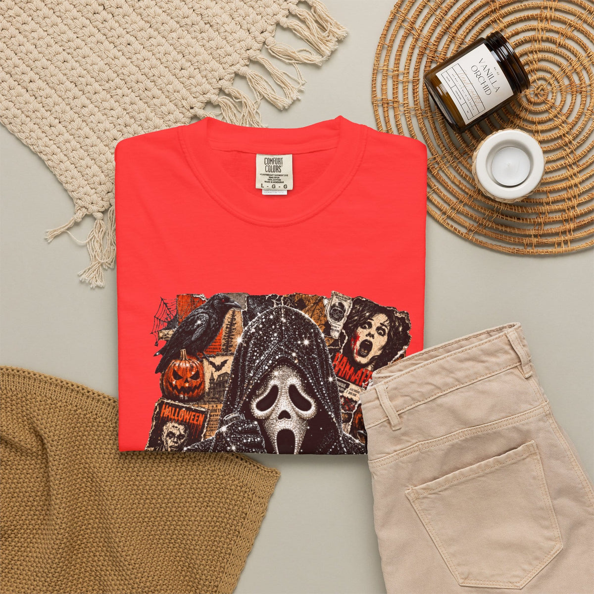 Halloween Horror Unisex Garment-Dyed T-shirt image 93