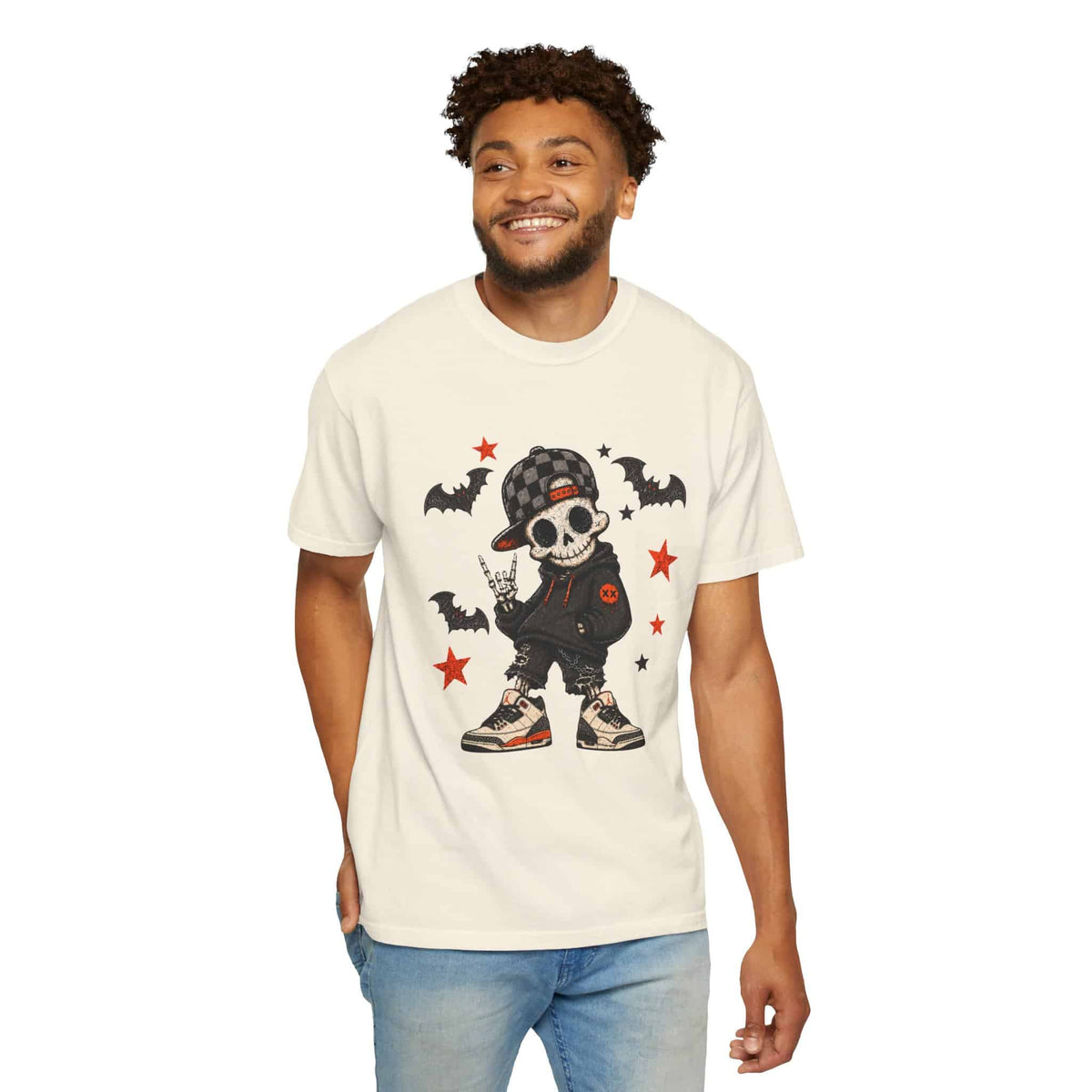 Boy Skeleton Halloween Unisex Garment-Dyed T-shirt image 19