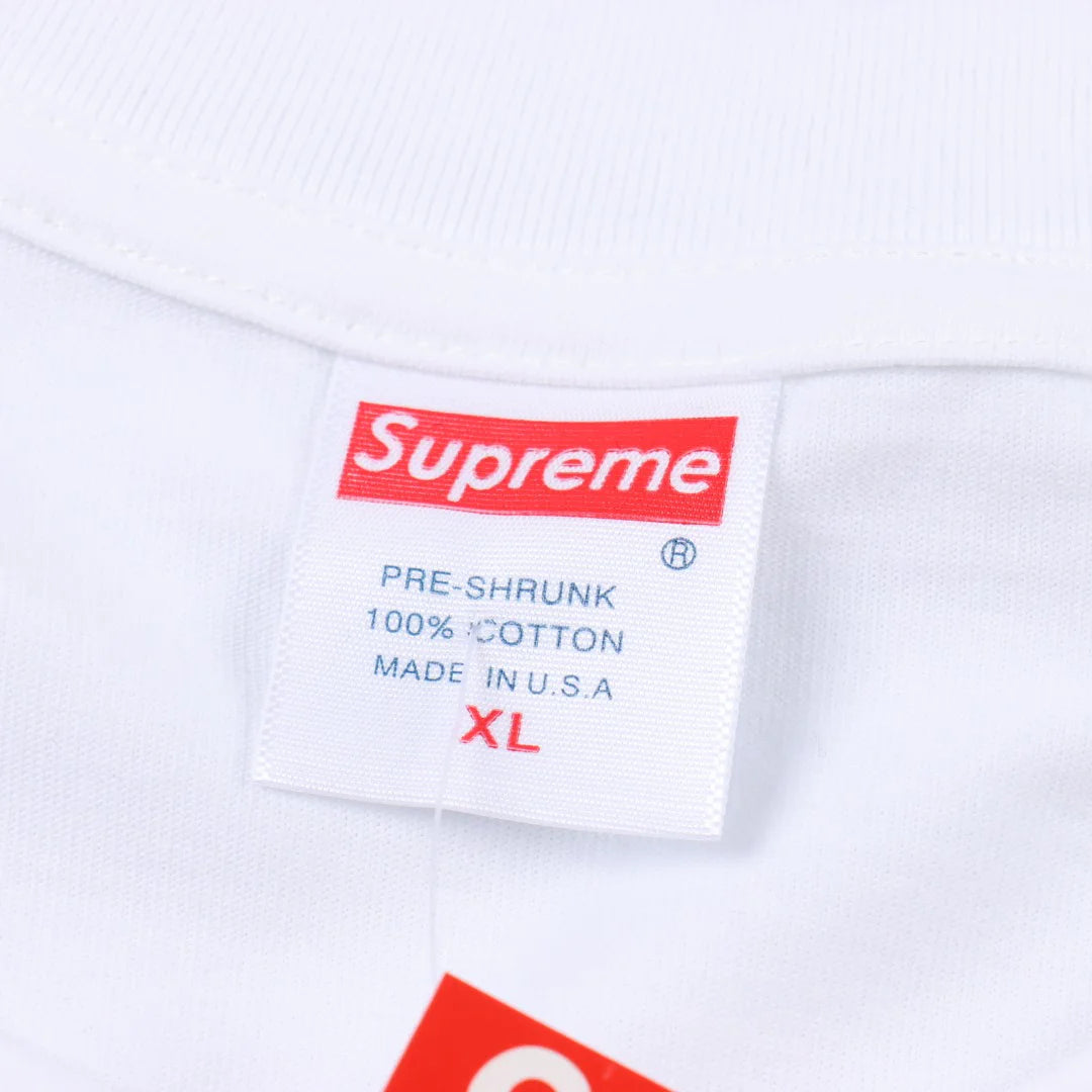 SUP Box Logo Zebra Blue Print T-Shirt in White - 515 - spm0000515 image 4