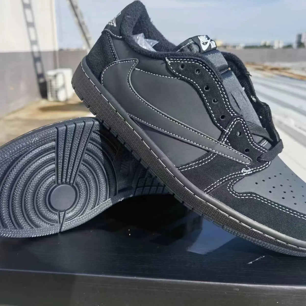 Travis Scott x AJ 1 Low Black Phantom Shoes Sneakers - nk0002354 image 3