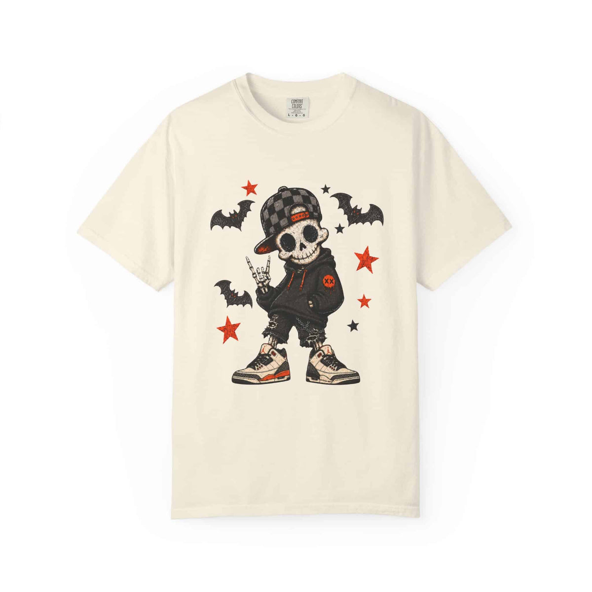 Boy Skeleton Halloween Unisex Garment-Dyed T-shirt image