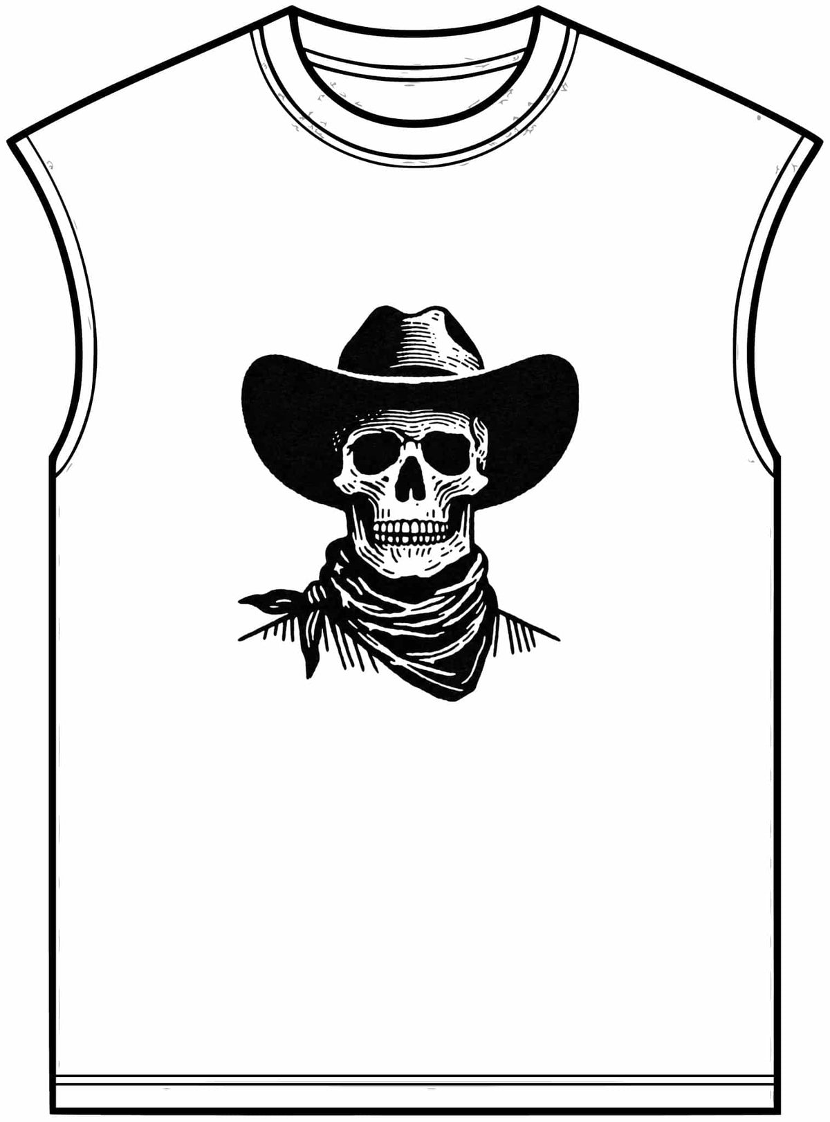 Outlaw Skull Unisex Garment-Dyed Muscle Tee image